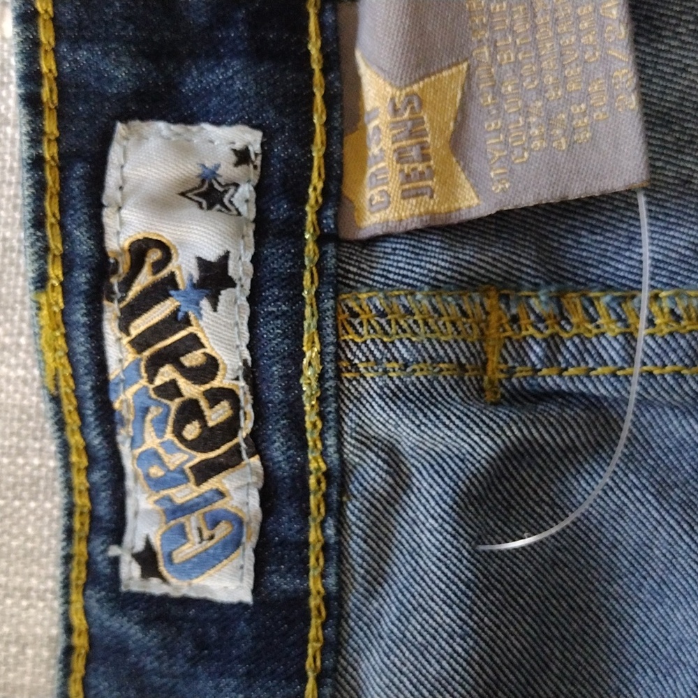 Crest Jeans Plus With Golden Back Embroidery Pockets. Size 23/24 Plus Stretch - Picture 11 of 13